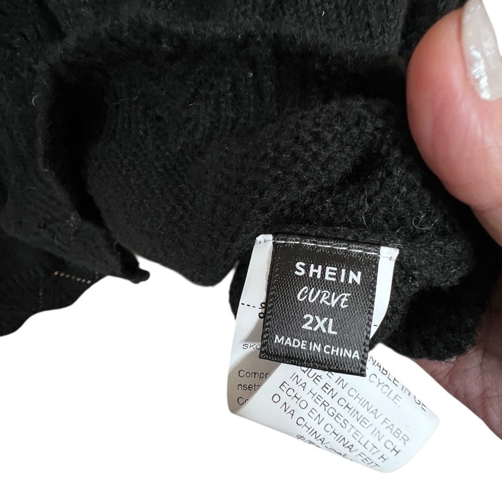 SHEIN Elegant Black Button Down Cardigan - Picture 3 of 3